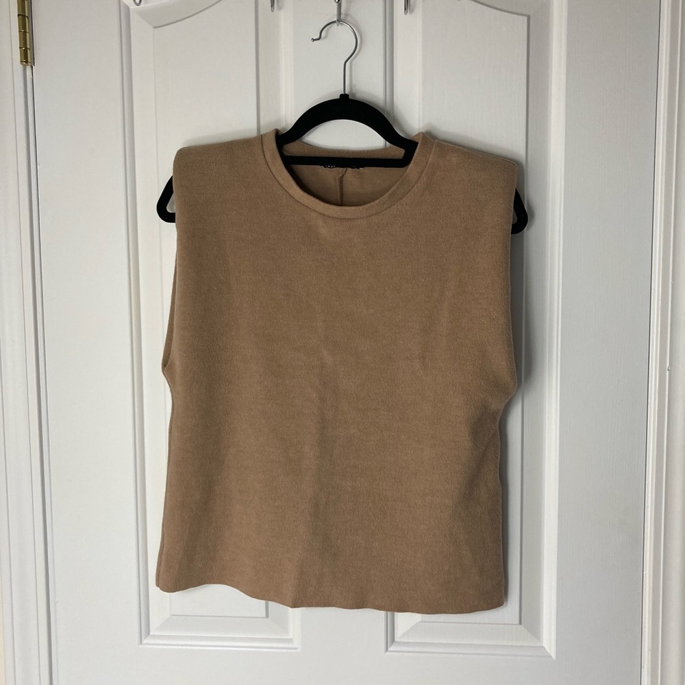 Zara Sleeveless Brown Top